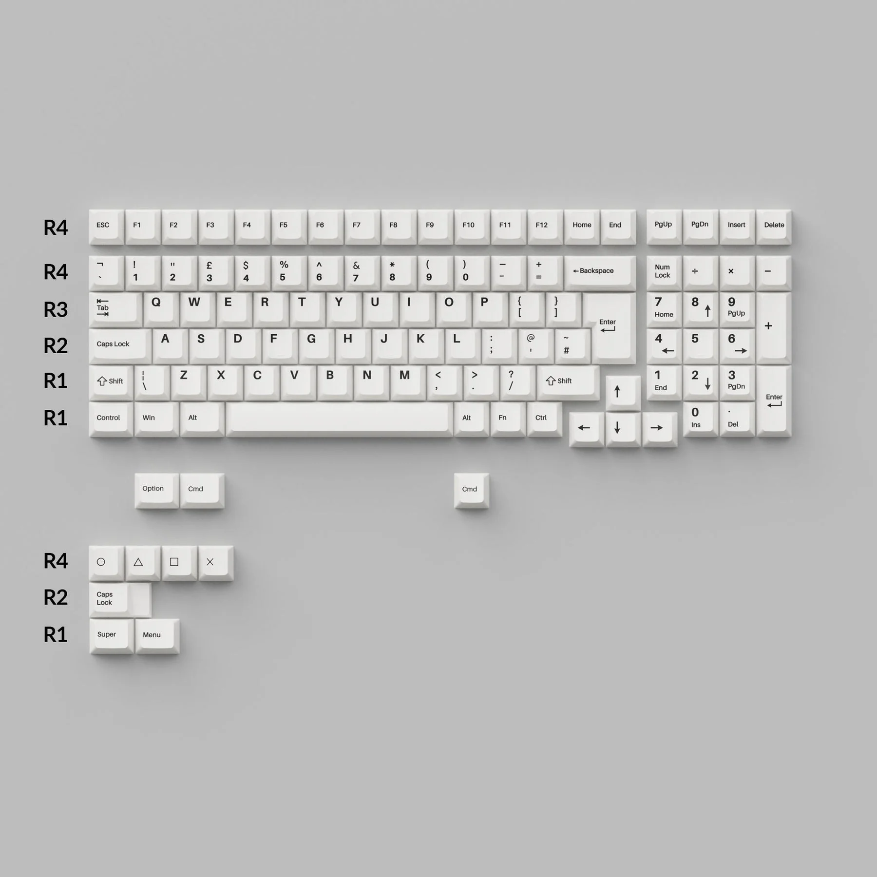 Cherry Profile Double - Shot PBT Full Set Keycaps - Black on White - Bow - Image 6