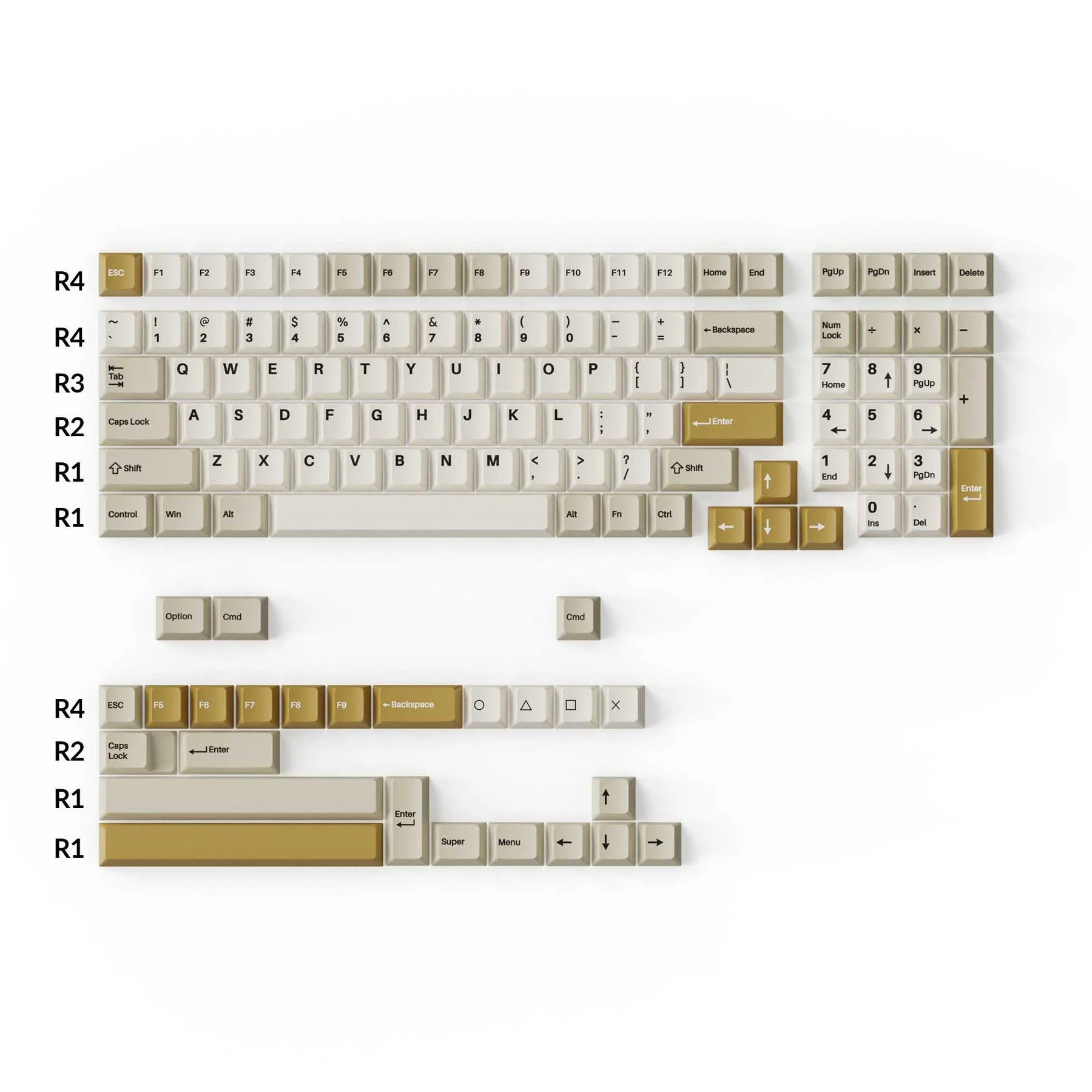 Cherry Profile Double-Shot PBT Full Set Keycaps - Camel - Image 3