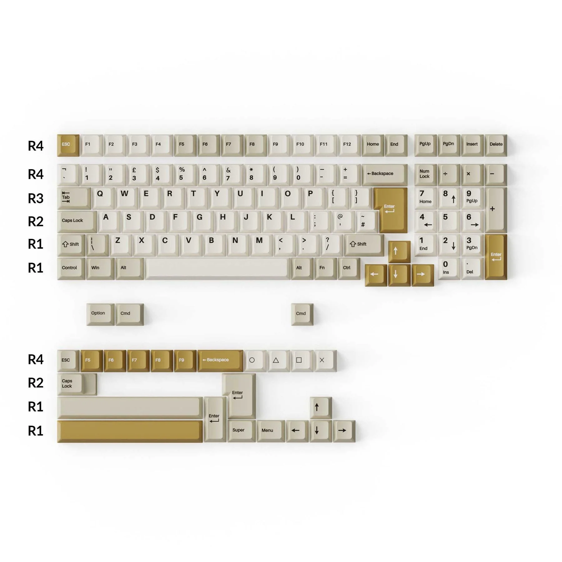 Cherry Profile Double-Shot PBT Full Set Keycaps - Camel - Image 6