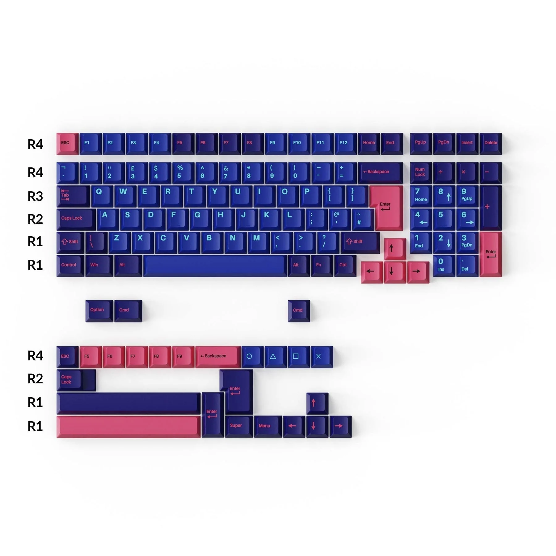 Cherry Profile Double-Shot PBT Full Set Keycaps - Player - Image 5