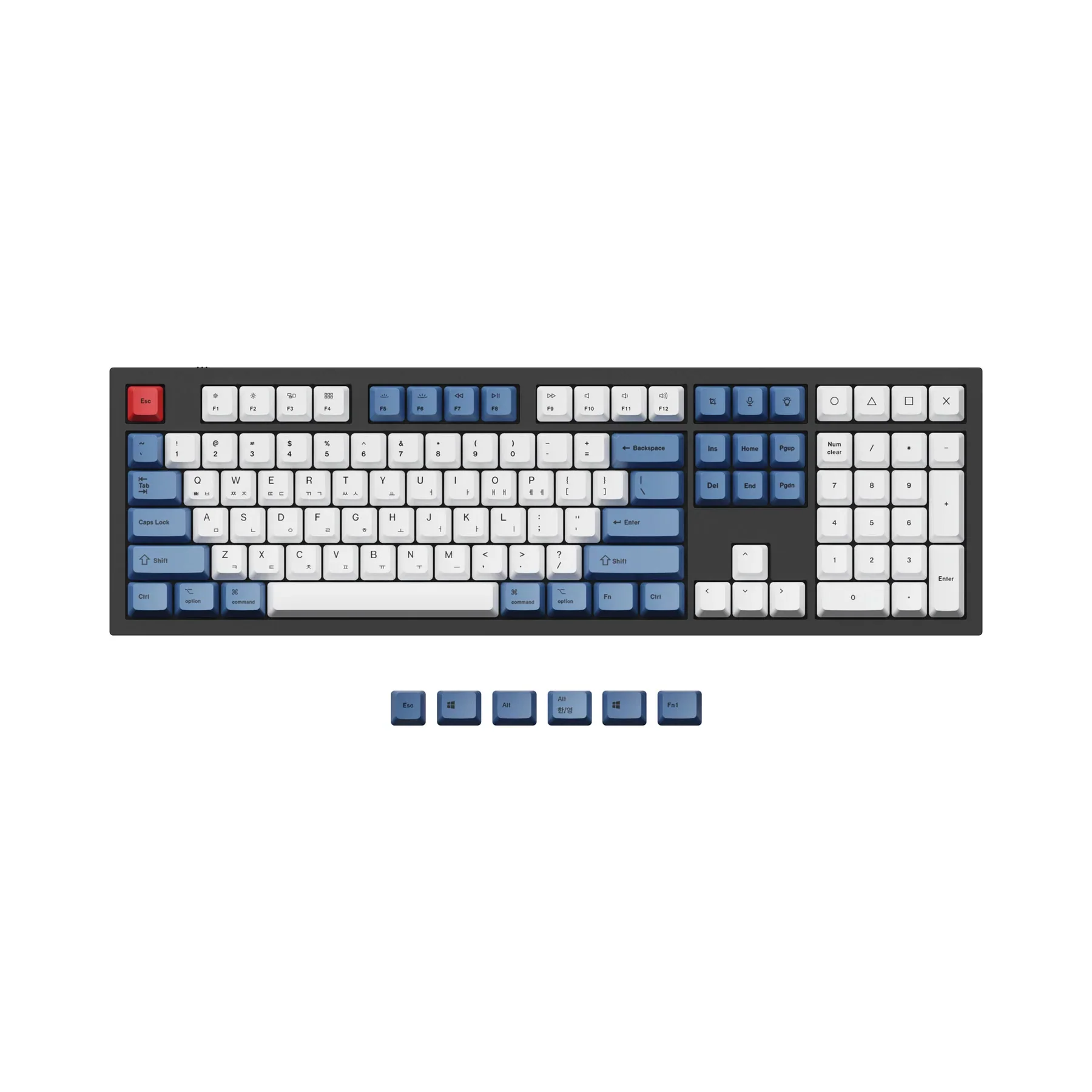ISO & ANSI Q3 & Q4 & Q6 & K8 OEM Dye-Sub PBT Keycap Set - Blue - Image 12