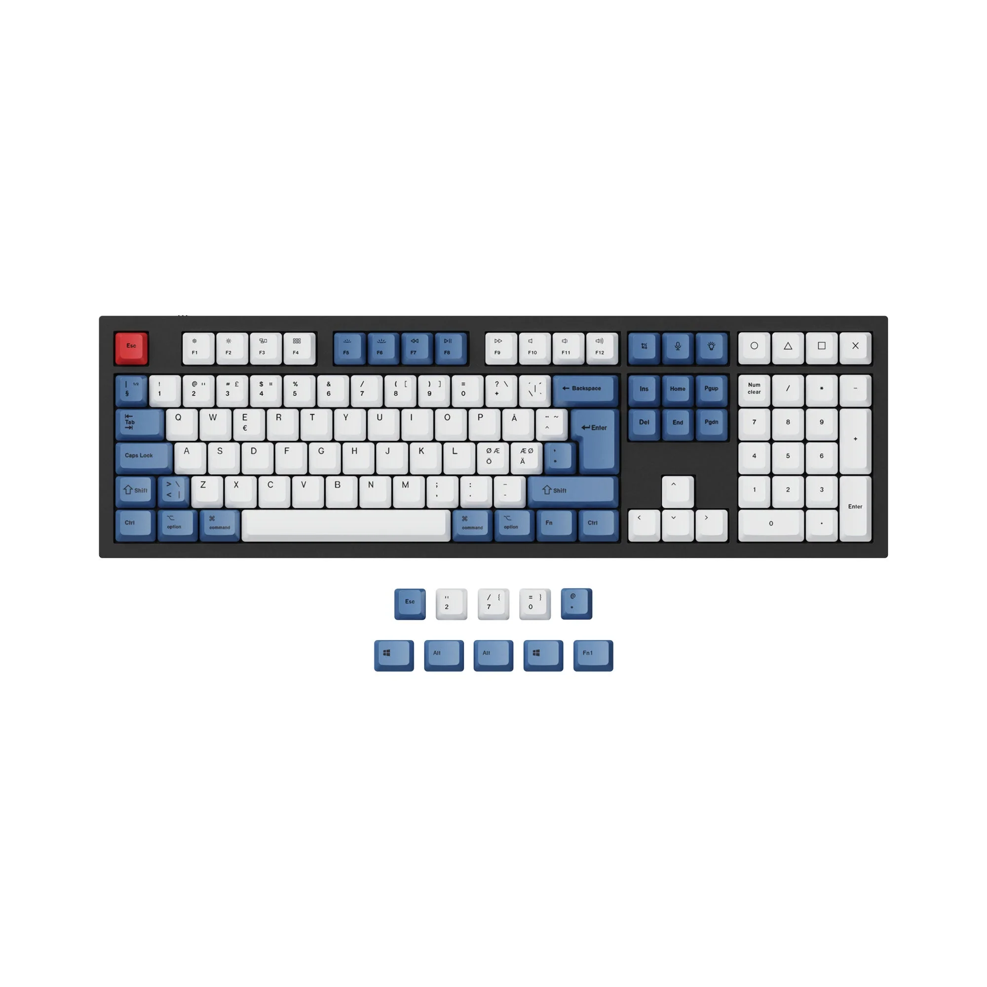 ISO & ANSI Q3 & Q4 & Q6 & K8 OEM Dye-Sub PBT Keycap Set - Blue - Image 3