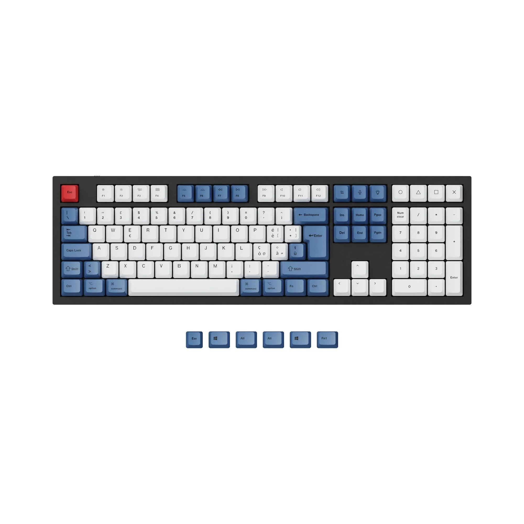 ISO & ANSI Q3 & Q4 & Q6 & K8 OEM Dye-Sub PBT Keycap Set - Blue - Image 8