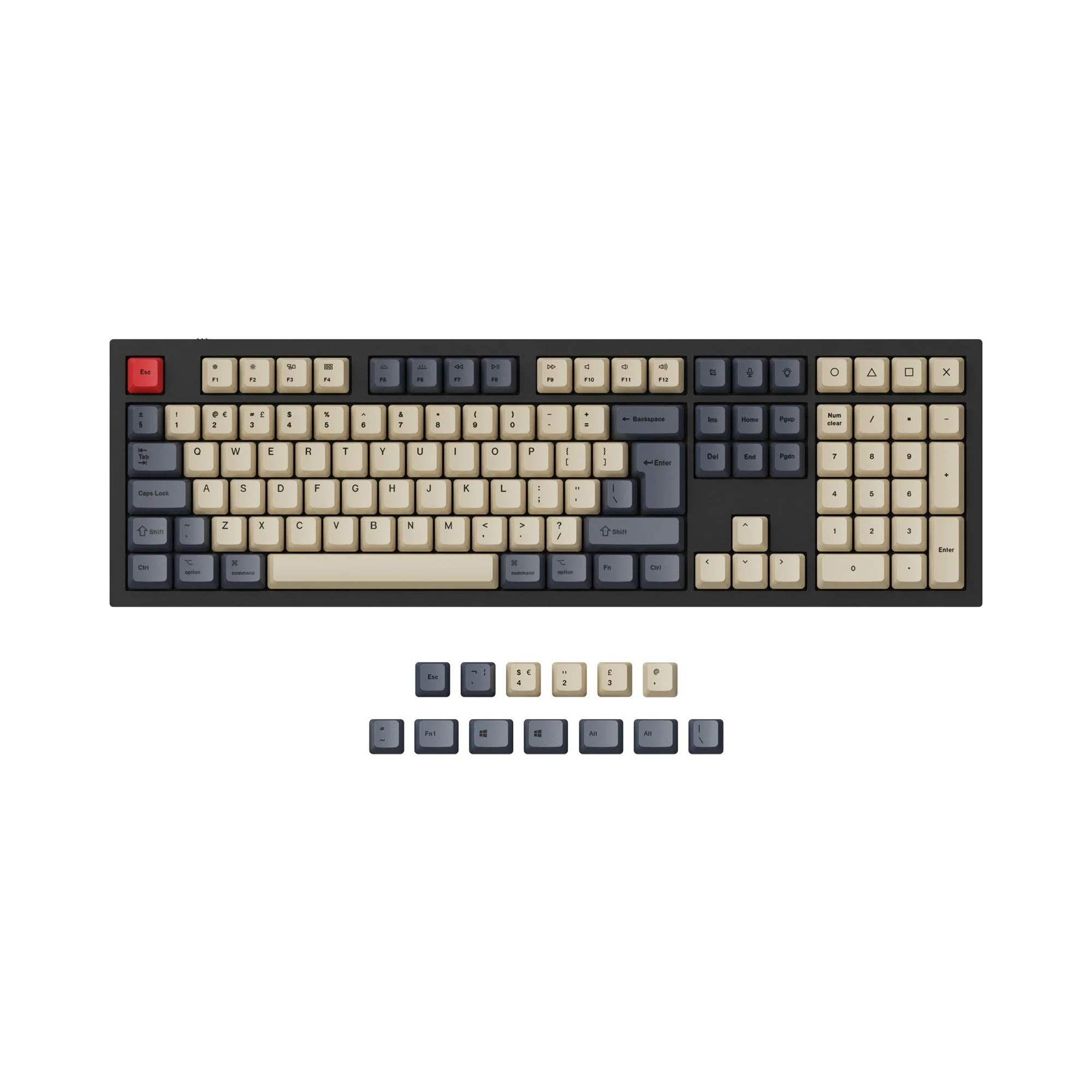 ISO & ANSI Q3 & Q4 & Q6 & K8 OEM Dye-Sub PBT Keycap Set - Carbon