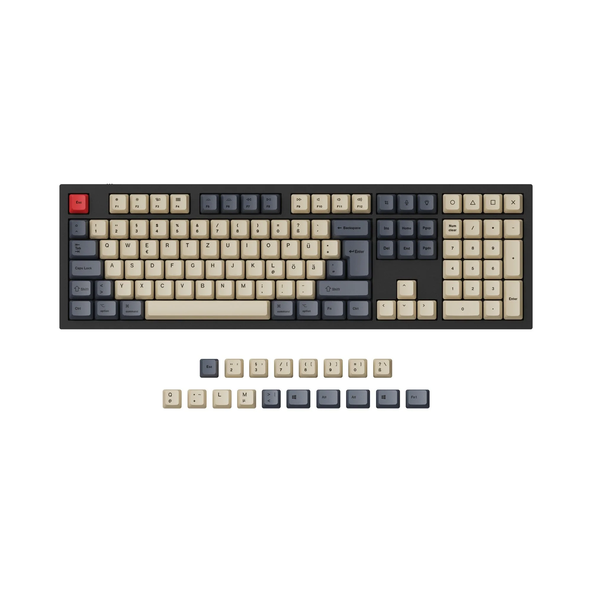 ISO & ANSI Q3 & Q4 & Q6 & K8 OEM Dye-Sub PBT Keycap Set - Carbon - Image 2