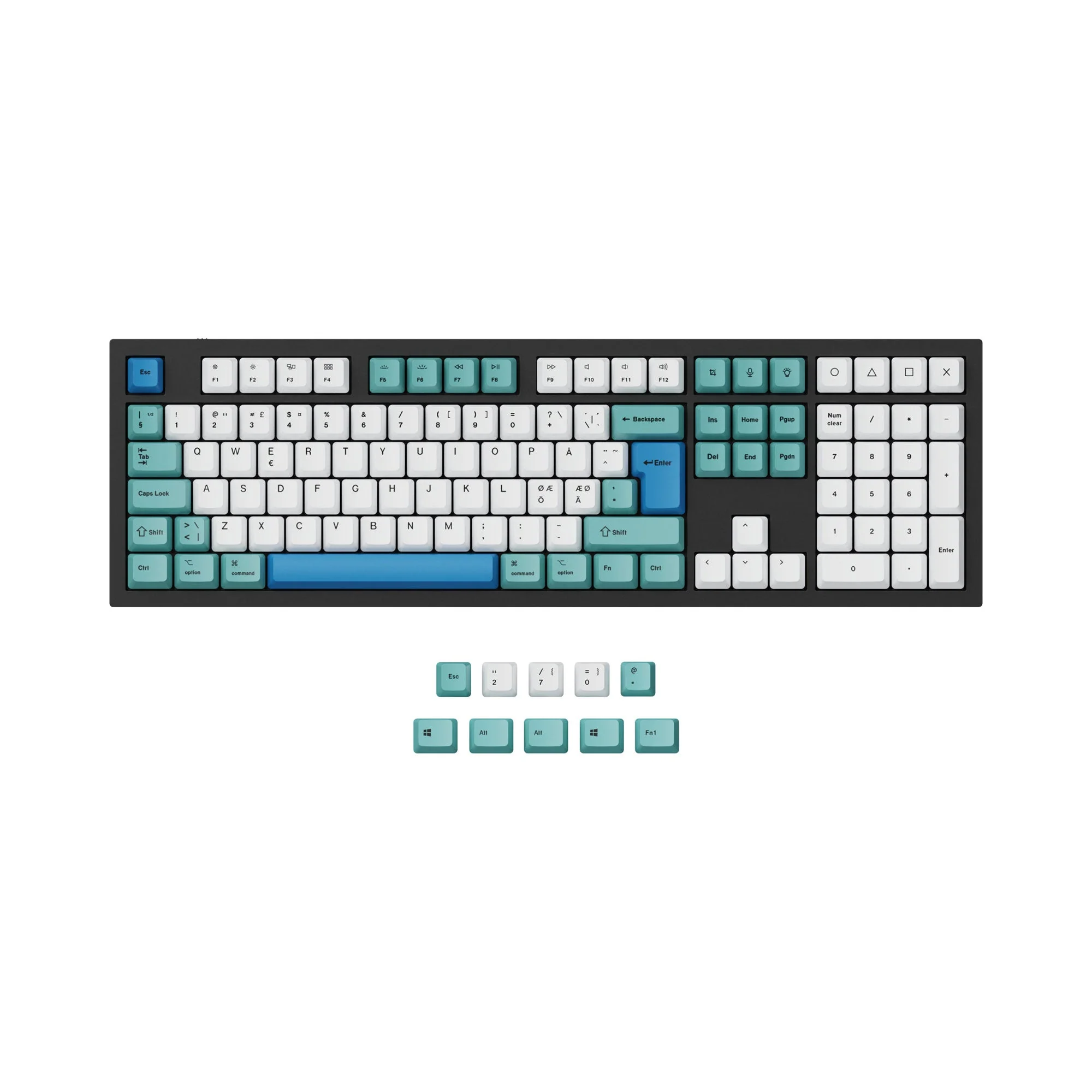 ISO & ANSI Q3 & Q4 & Q6 & K8 OEM Dye-Sub PBT Keycap Set - Iceberg - Image 3