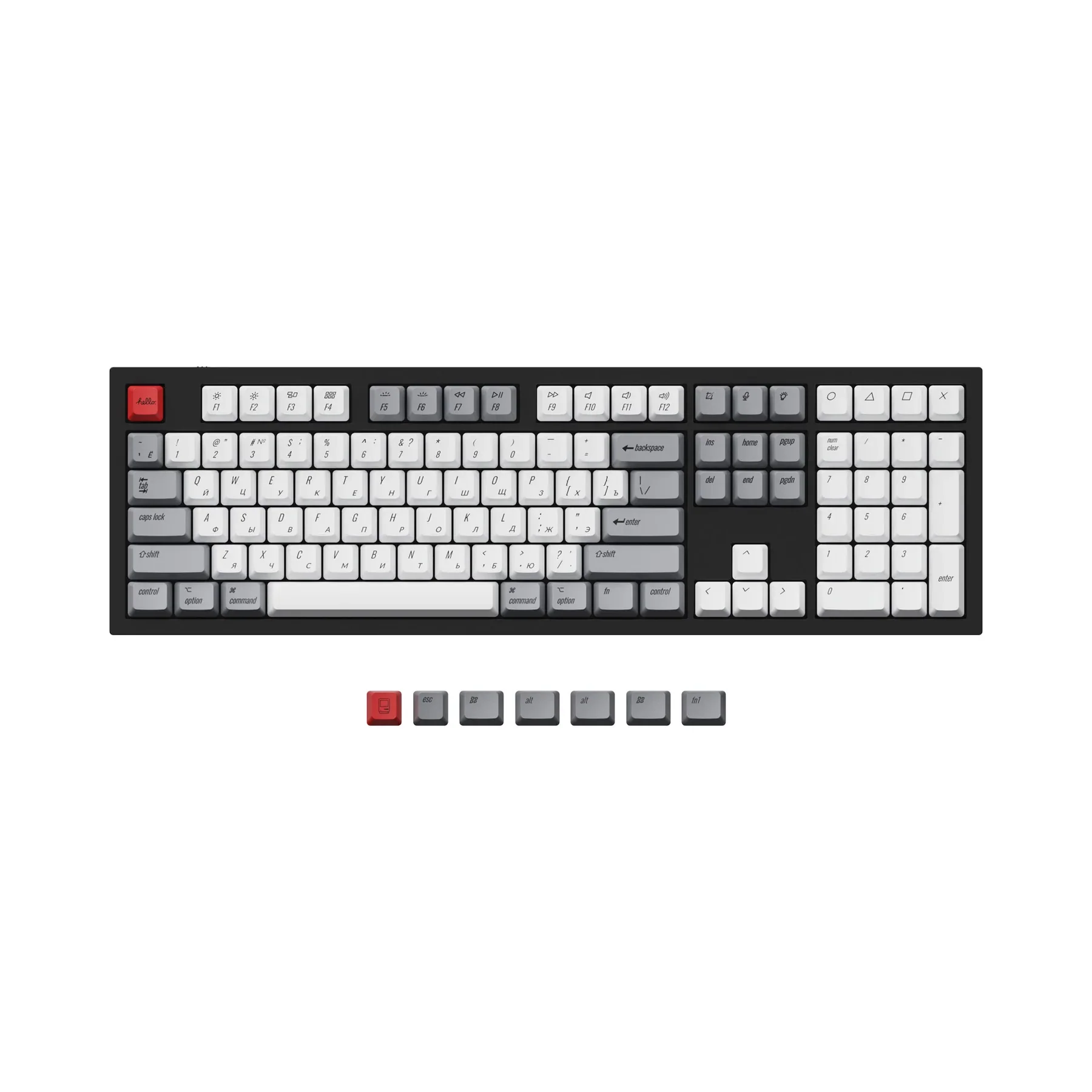 ISO & ANSI Q3 & Q4 & Q6 & K8 OEM Dye-Sub PBT Keycap Set - Retro - Image 10