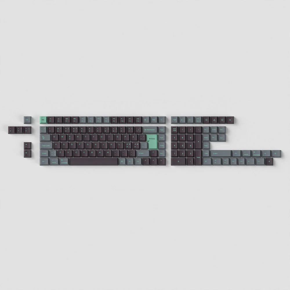 ISO Cherry Profile Dye-Sub PBT Full Set Keycap Set - Hacker Mint - Image 4