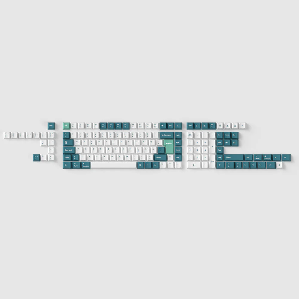 ISO Cherry Profile Dye-Sub PBT Full Set Keycap Set - White Mint - Image 2