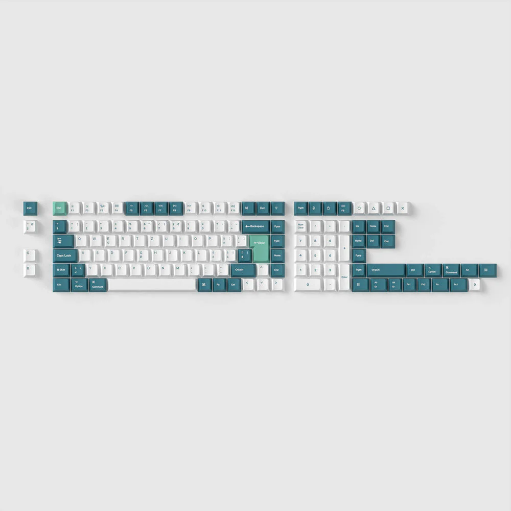 ISO Cherry Profile Dye-Sub PBT Full Set Keycap Set - White Mint - Image 4