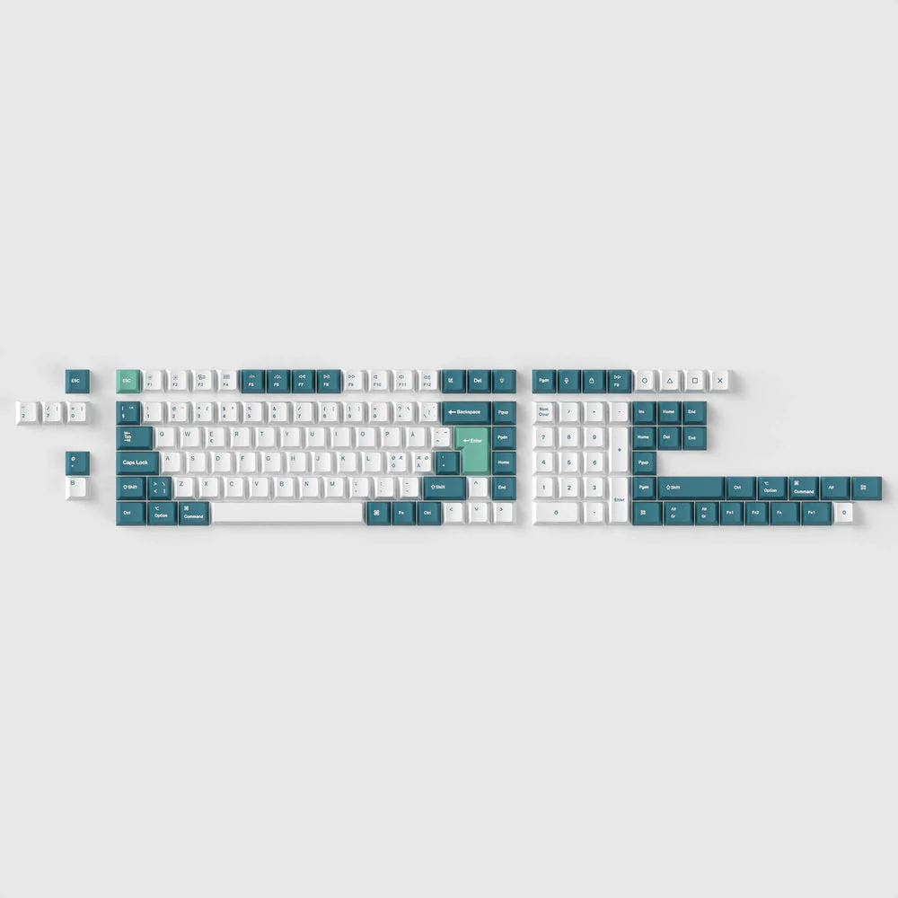 ISO Cherry Profile Dye-Sub PBT Full Set Keycap Set - White Mint - Image 5