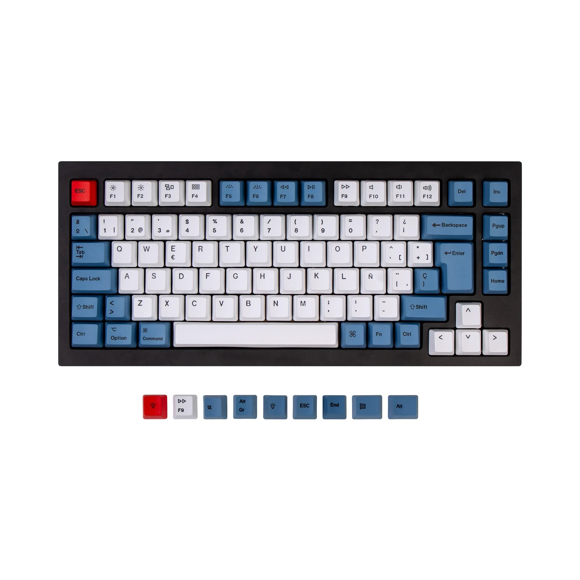 ISO Q1 & K2 OEM Dye-Sub PBT Keycap Set - Blue - Image 3