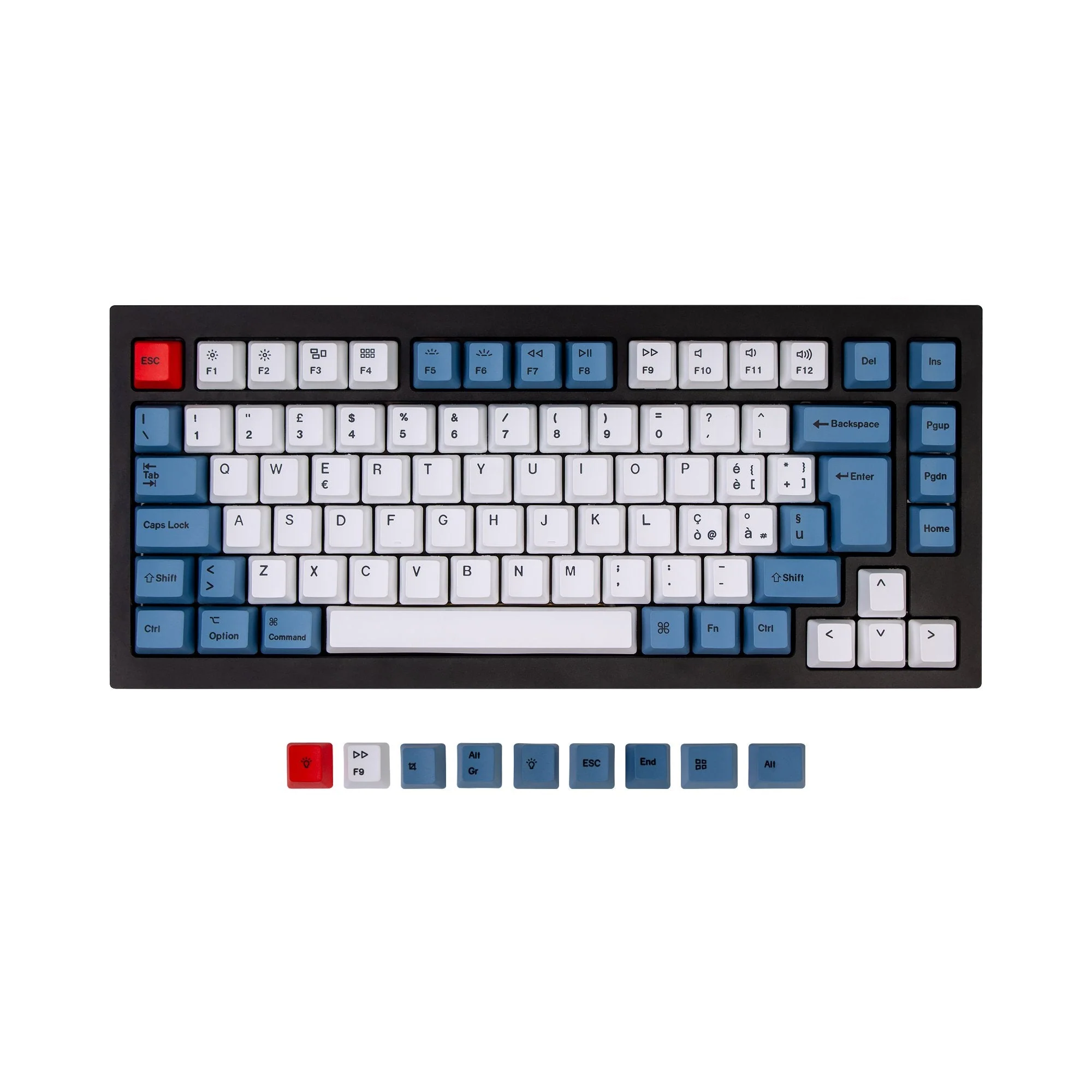 ISO Q1 & K2 OEM Dye-Sub PBT Keycap Set - Blue - Image 4