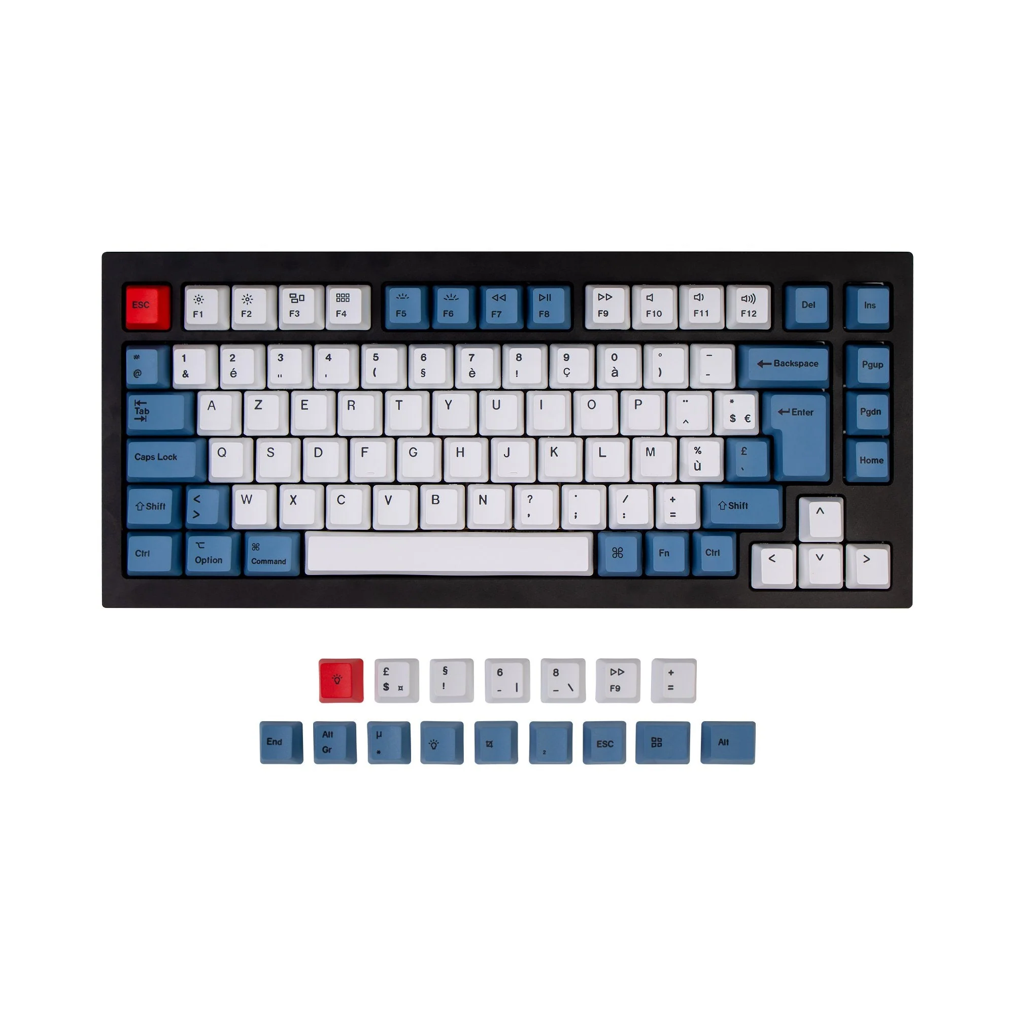ISO Q1 & K2 OEM Dye-Sub PBT Keycap Set - Blue - Image 5