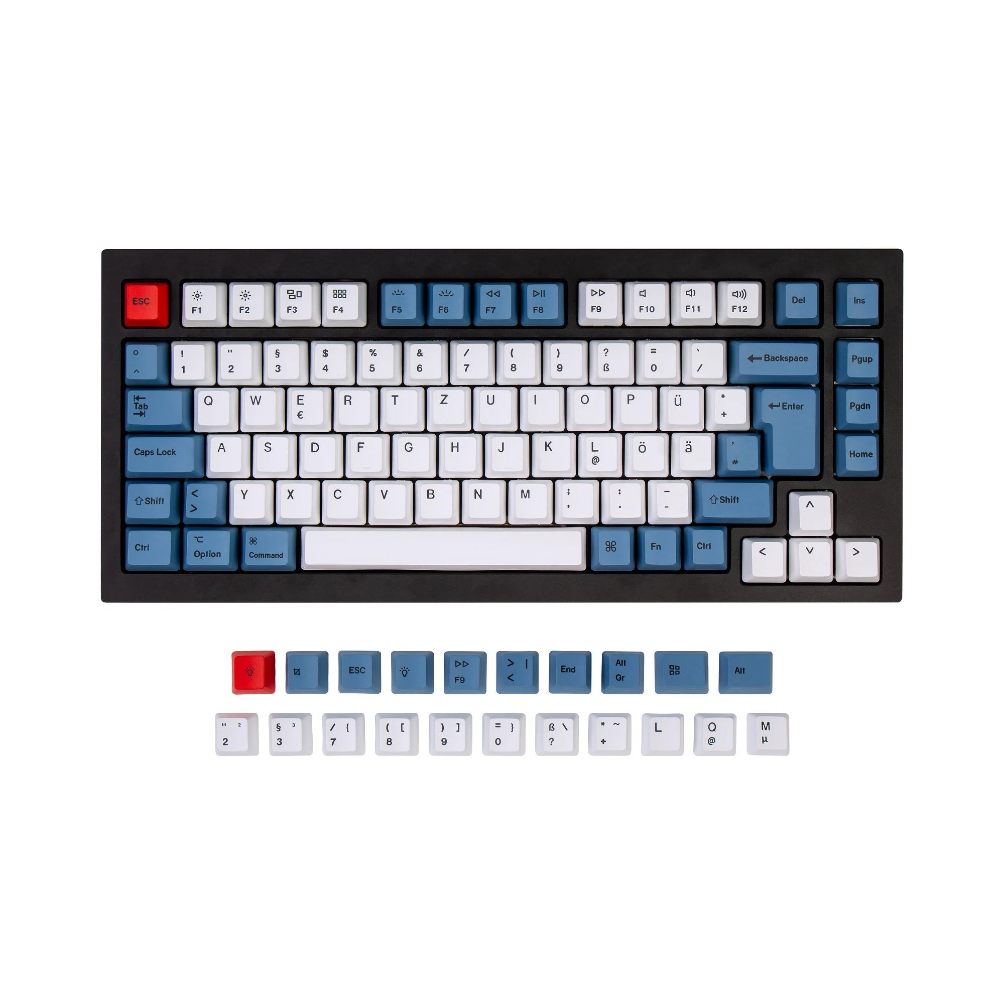 ISO Q1 & K2 OEM Dye-Sub PBT Keycap Set - Blue - Image 6