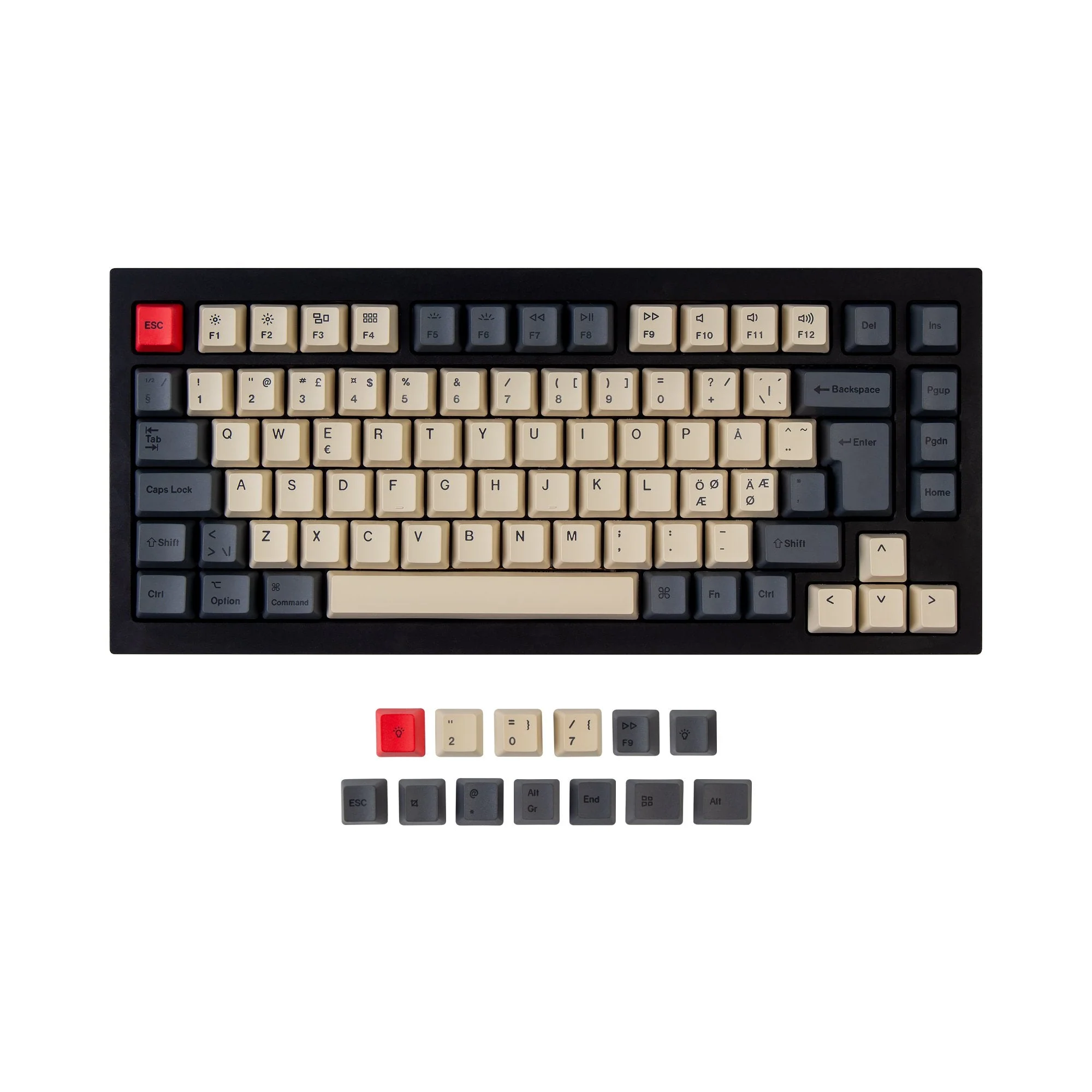 ISO Q1 & K2 OEM Dye-Sub PBT Keycap Set - Carbon - Image 3