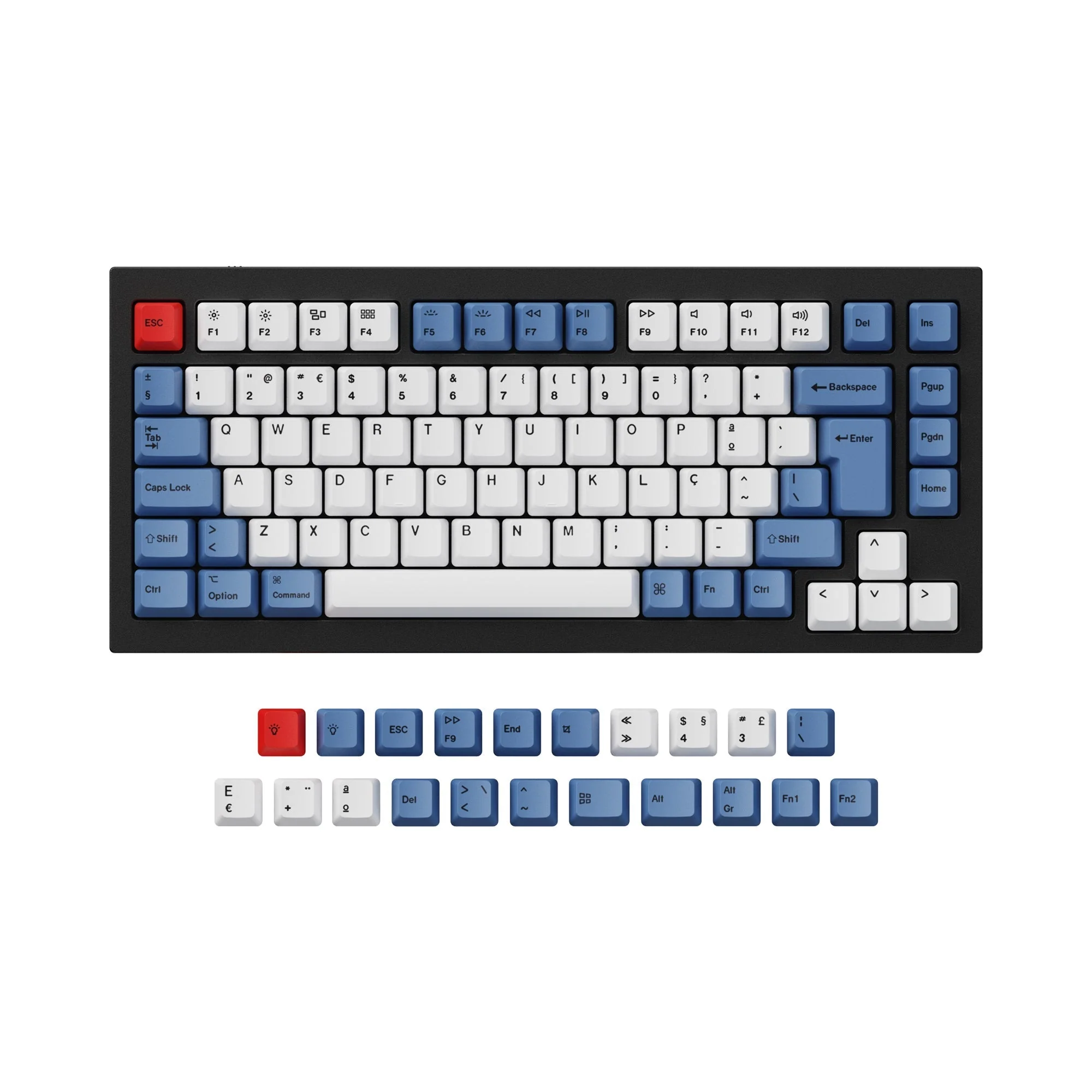 ISO & ANSI Q1 & Q2 & K2 OEM Dye-Sub PBT Keycap Set - Blue - Image 5