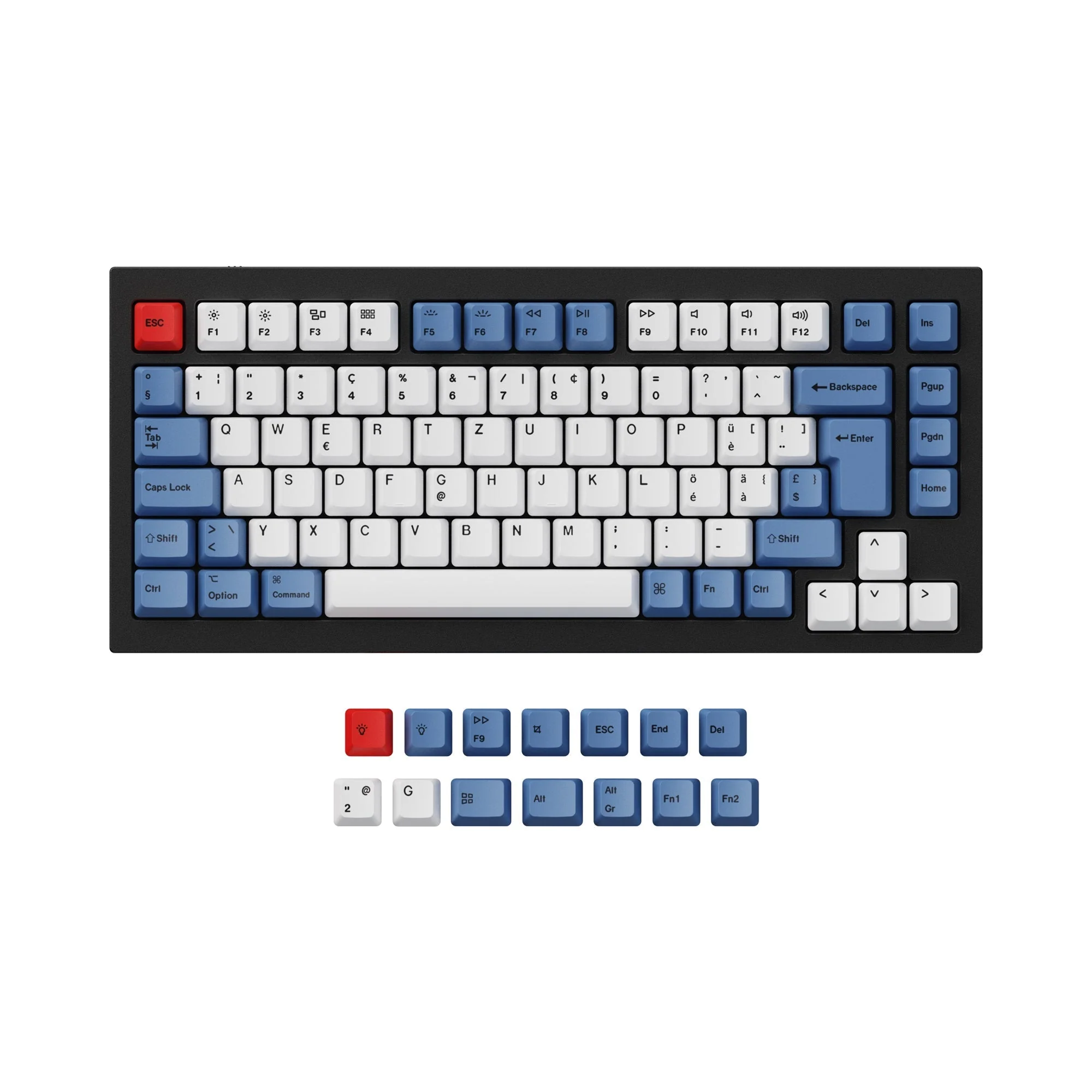 ISO & ANSI Q1 & Q2 & K2 OEM Dye-Sub PBT Keycap Set - Blue - Image 6
