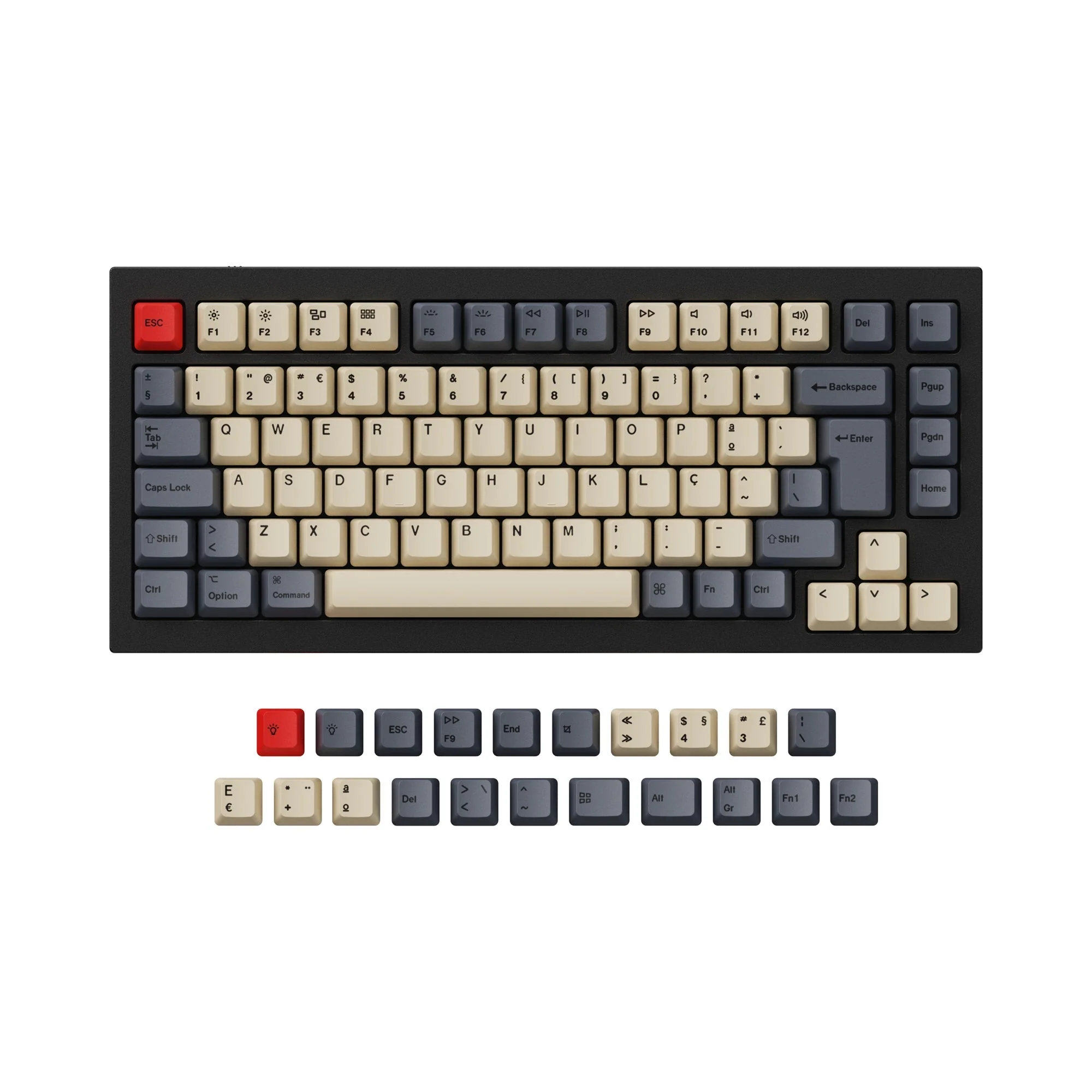 ISO & ANSI Q1 & Q2 & K2 OEM Dye-Sub PBT Keycap Set - Carbon - Image 5