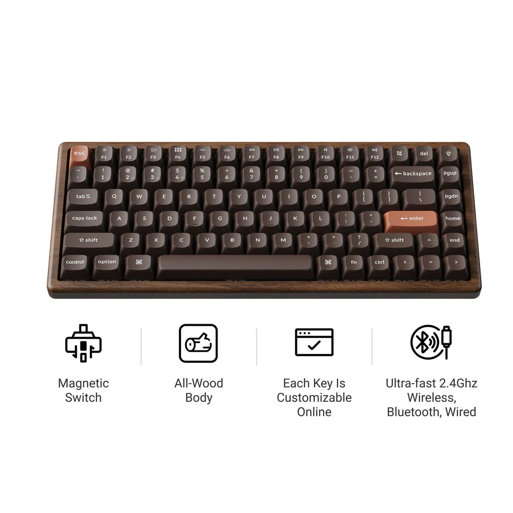 Keychron K2 HE Wireless Magnetic Switch Custom Keyboard-All-Wood Special Edition - Image 2