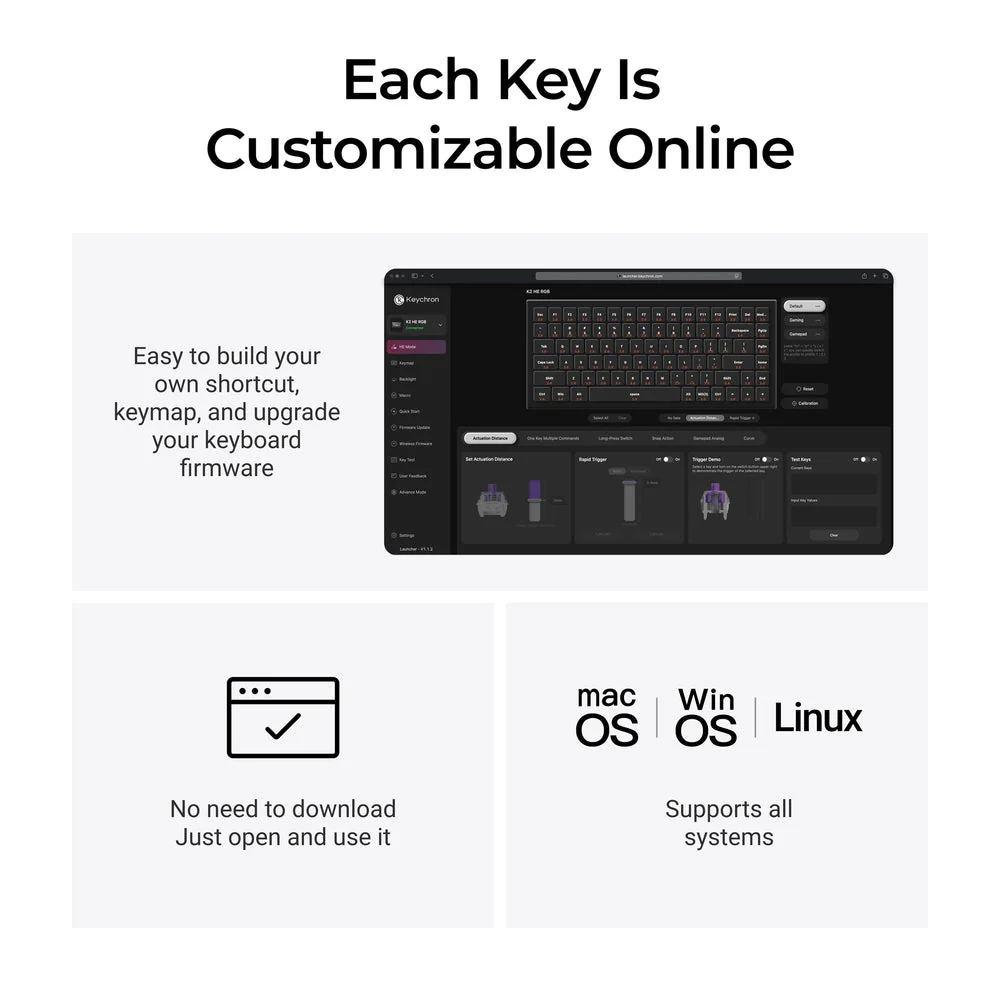 Keychron K2 HE Wireless Magnetic Switch Custom Keyboard-All-Wood Special Edition - Image 7