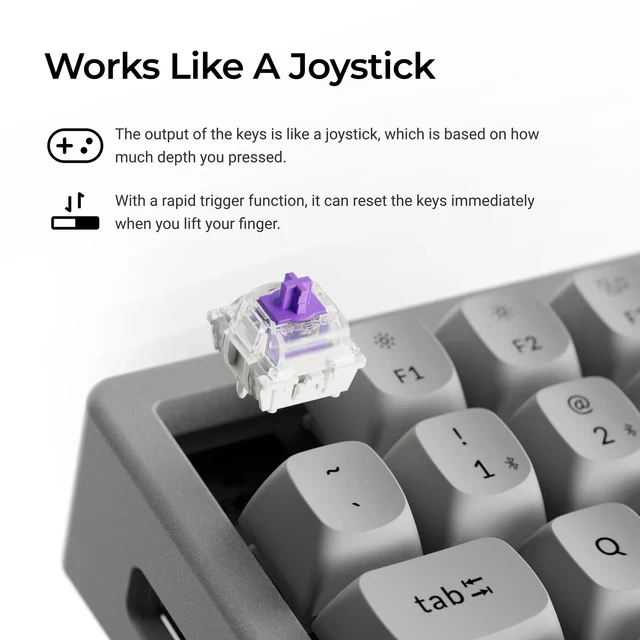 Keychron K2 HE Wireless Magnetic Switch Custom Keyboard - Concrete Edition - Image 4