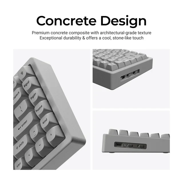 Keychron K2 HE Wireless Magnetic Switch Custom Keyboard - Concrete Edition - Image 6