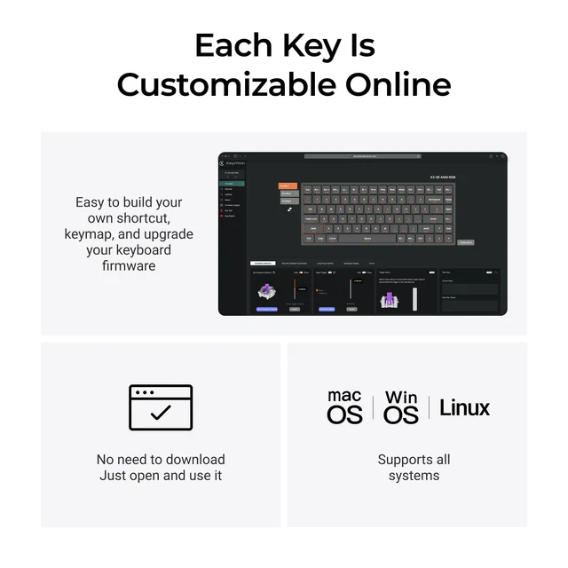 Keychron K2 HE Wireless Magnetic Switch Custom Keyboard - Concrete Edition - Image 7