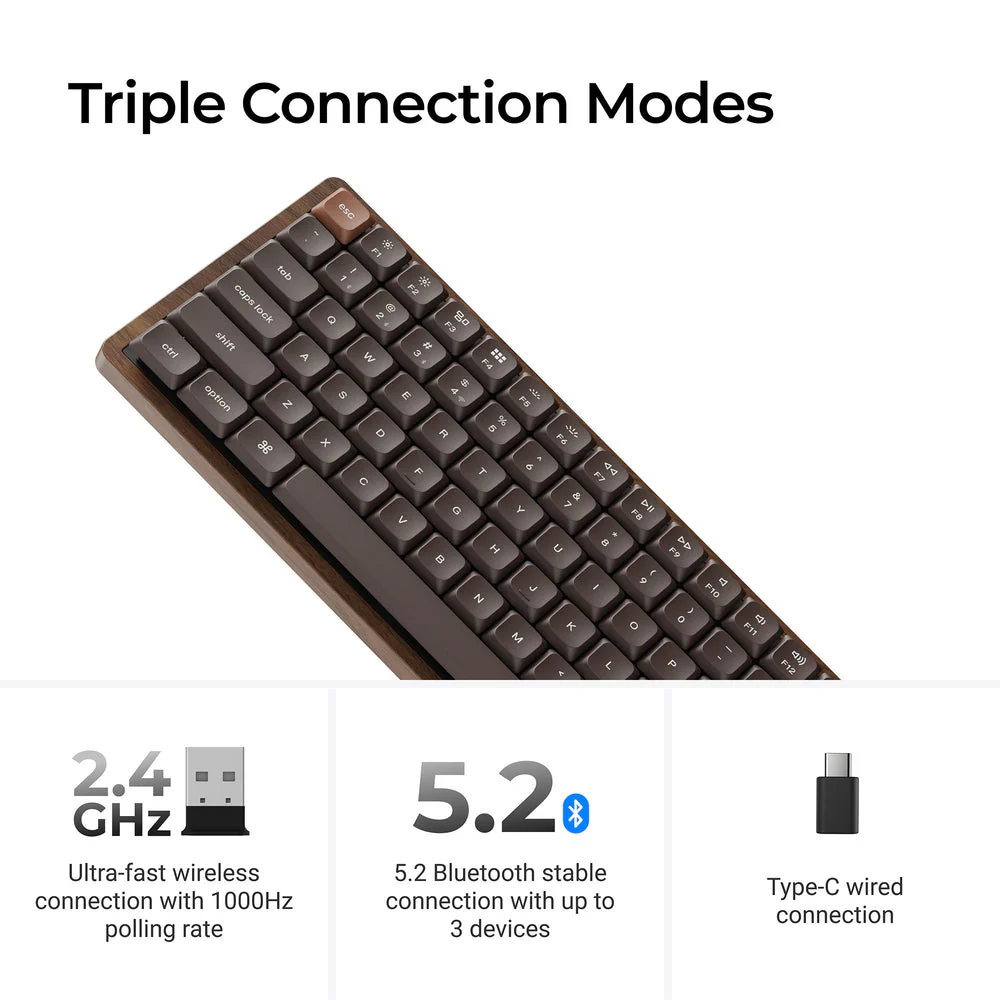 Keychron K3 Max QMK Wireless Custom Mechanical Keyboard - All-Wood Special Edition - Image 8