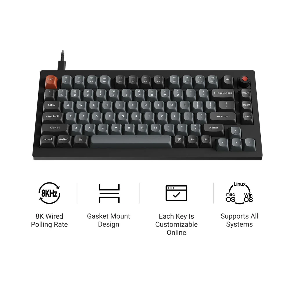 Keychron V1 8K QMK Wired Custom Mechanical Keyboard (US ANSI Layout) - Image 4