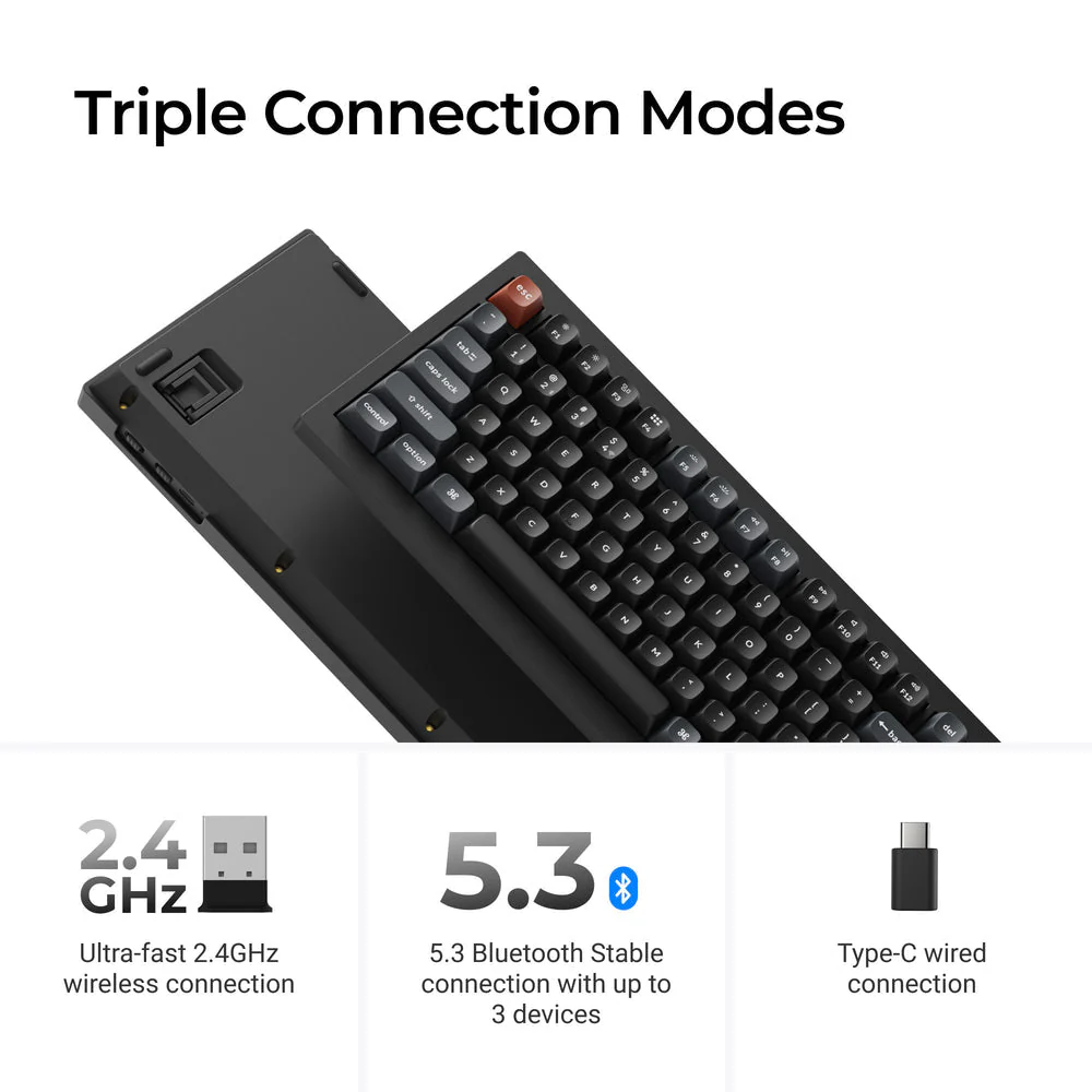 Keychron V1 Ultra 8K Wireless Custom Mechanical Keyboard (US ANSI Layout) - Image 5