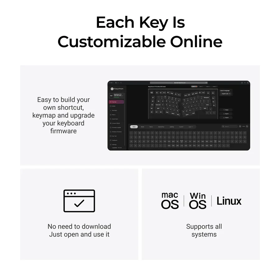 Keychron V10 Ultra 8K Wireless Custom Mechanical Keyboard(US ANSI Layout) - Image 7