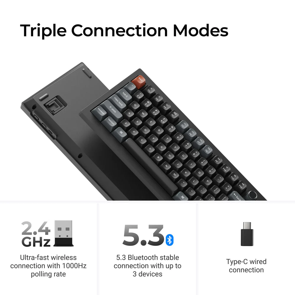 Keychron V3 Ultra 8K Wireless Custom Mechanical Keyboard (US ANSI Layout) - Image 5