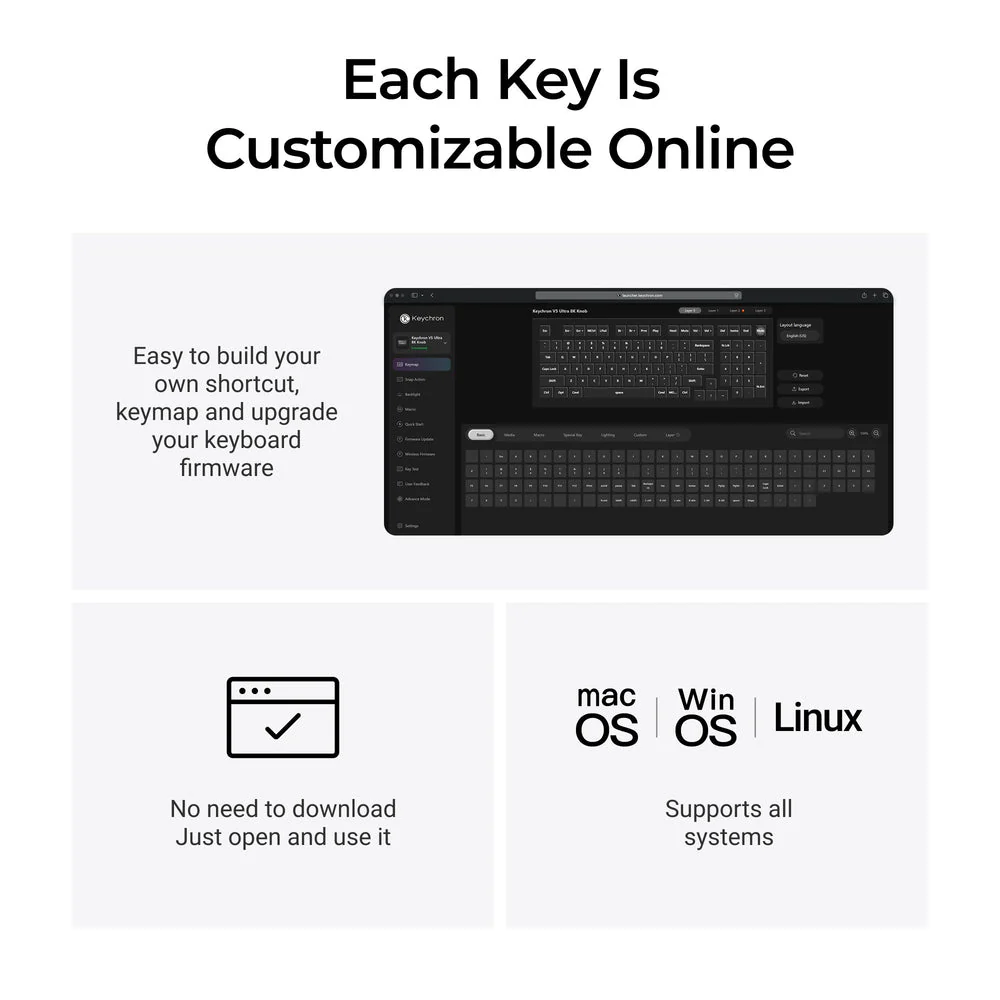 Keychron V5 Ultra 8K Wireless Custom Mechanical Keyboard (US ANSI Layout) - Image 5