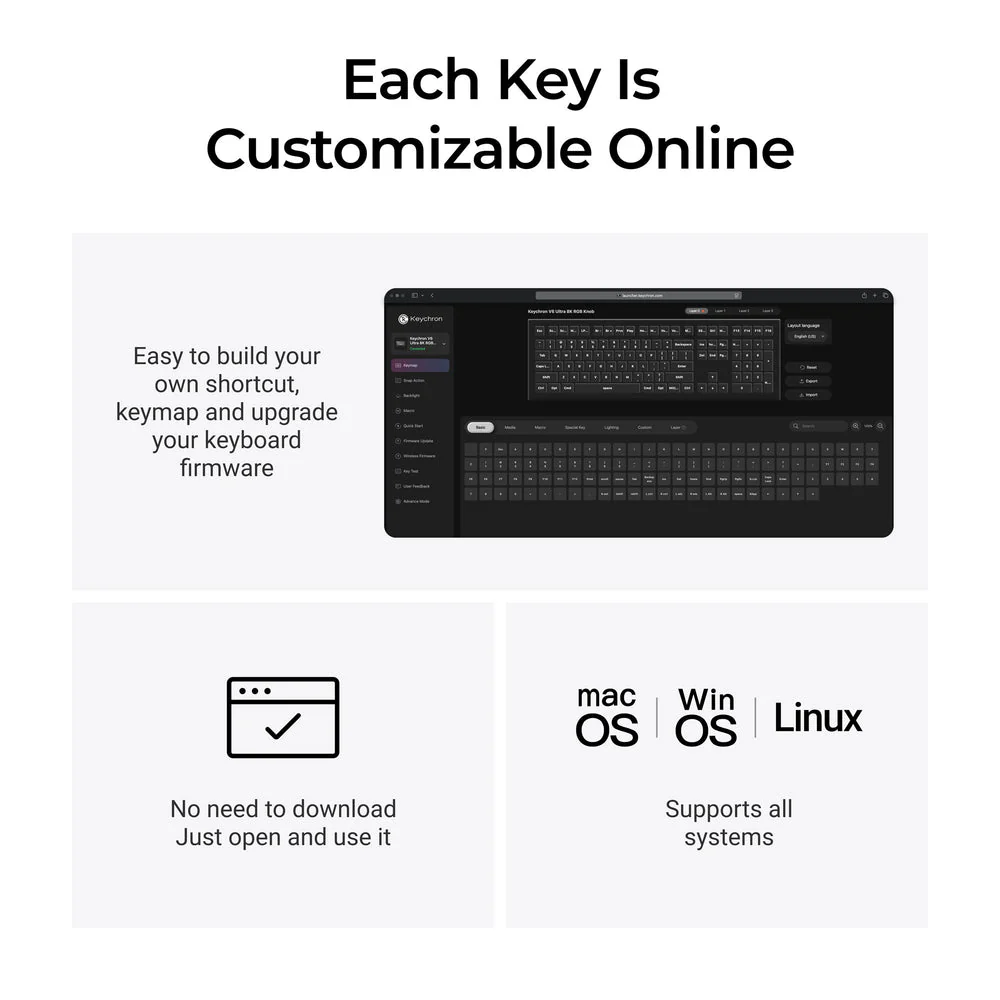 Keychron V6 Ultra 8K Wireless Custom Mechanical Keyboard (US ANSI Layout) - Image 4