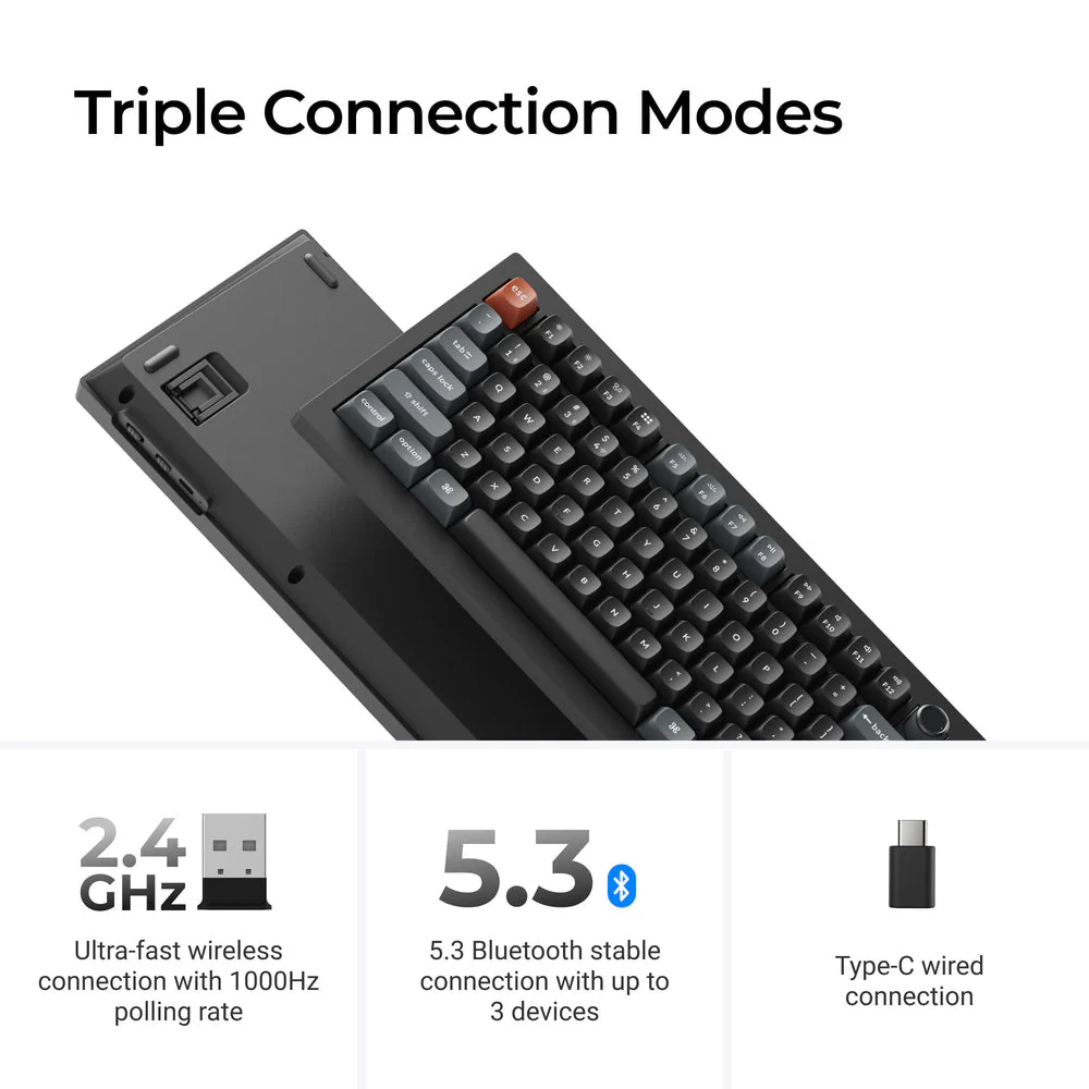 Keychron V6 Ultra 8K Wireless Custom Mechanical Keyboard (US ANSI Layout) - Image 5