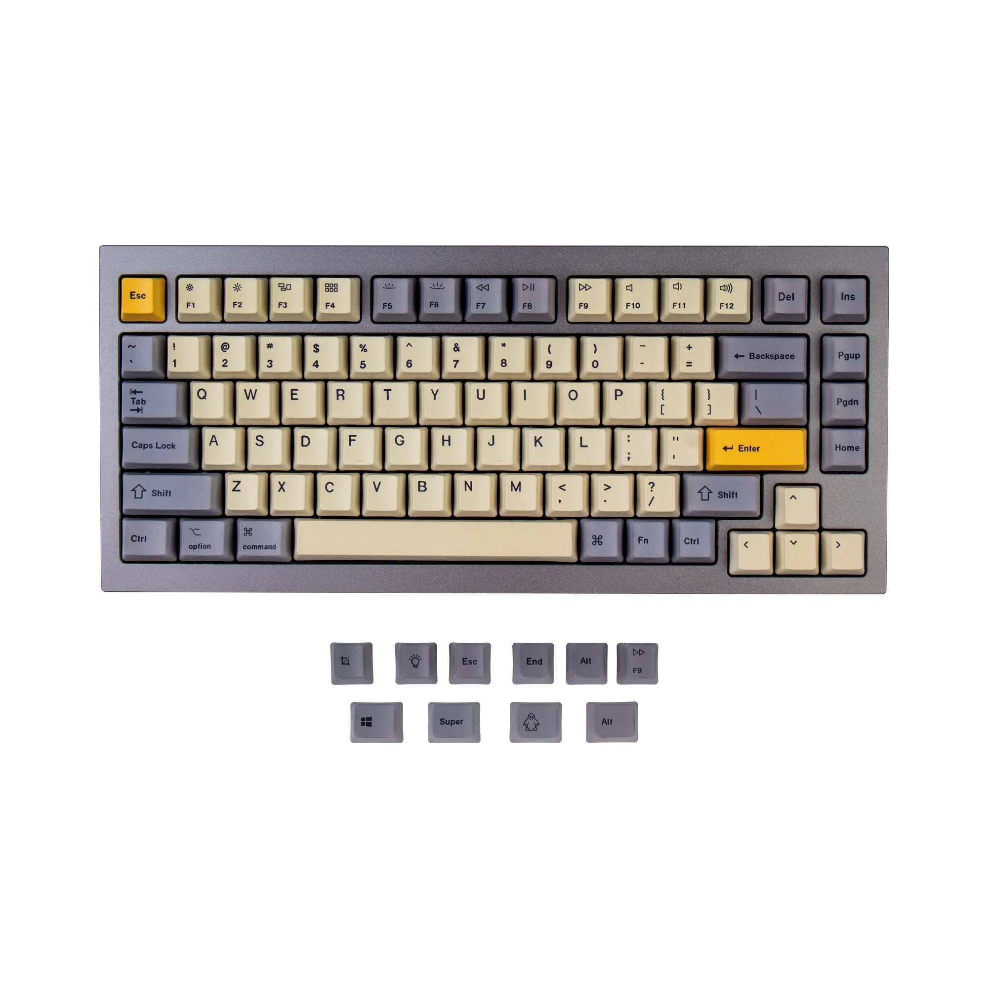 OEM Dye-Sub PBT Keycap Set - Wheat Grey - Image 4