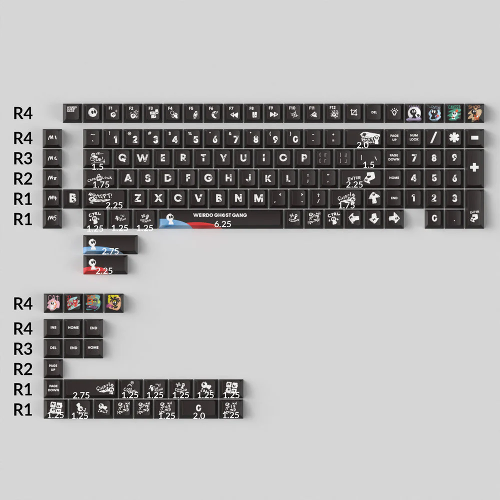 Weirdo Ghost Gang - Cherry Profile Dye-Sub PBT Full Keycap Set - Image 2
